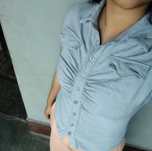 Light blue crop Top