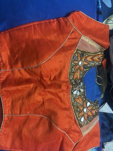 Orange Embroidered Blouse