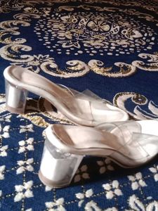 Women Heel White Transparent