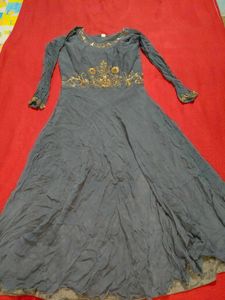 Grey Round Flared Suit/Gown