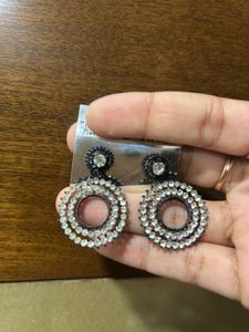 Black metal earrings