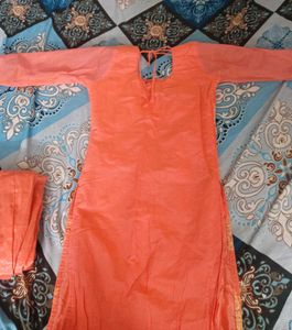 Peach Floral Kurti Set (Offer Price Already)