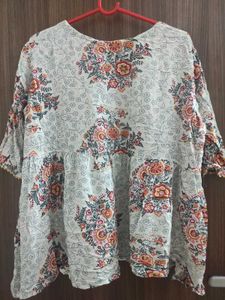 Boho Print Peplum Top