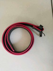 Red & Black Belt with leather and length is 89 CM