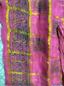Pink &amp; Gold Accent Saree