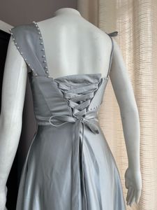 Grey Satin Gown