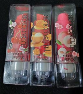 Pack Of 3 Huda Color Matte Lipstick Set
