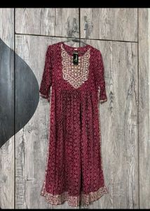 Maroon Embroidered Anarkali Dress