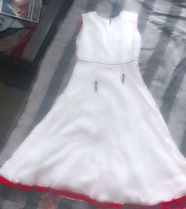 Girls White &amp; Red Dress