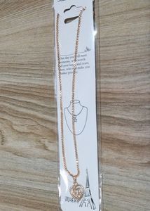 Rose Gold Heart Pendant And Chain