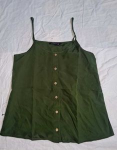 TRENDY STRAPPY SCOOP NECK OLIVE TOP