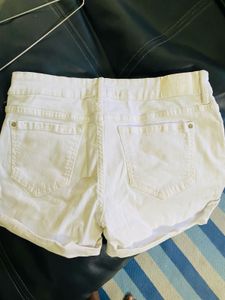 mango. White Denim Shorts