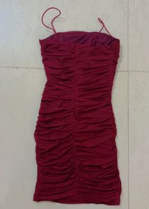 Burgundy Bodycon Mini Dress