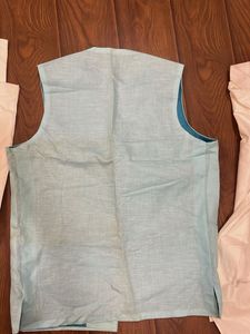 Blue Vest And Kurta Pajama Set
