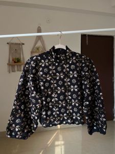 ZARA Embroidered Sequins Embellished Blouse