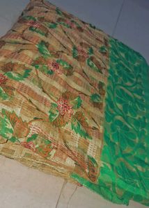 Floral green saree