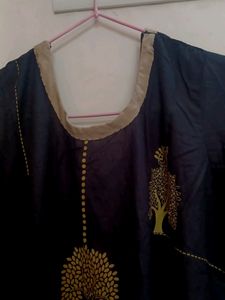 Black Kurti  With 3/4 Sleeves