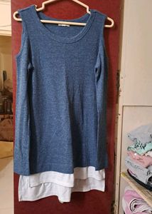 ARDENE Blue Off Shoulder Dress