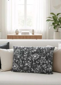 Floral Quilted Pillow Cover