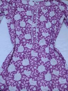 Pinteresty Floral Lavender Kurti