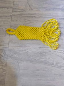 Yellow Macrame Pouch