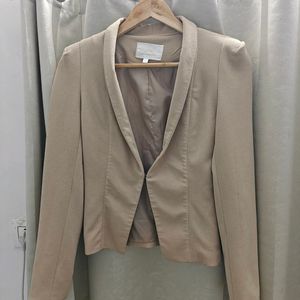 Nude Blazer With High Shoulder Pads