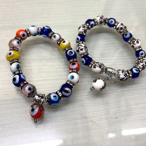 evil eye round beaded bracelet