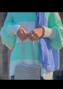 H&M Green And White Pullover