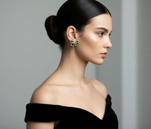 Cute Rhinestone Bow Earrings