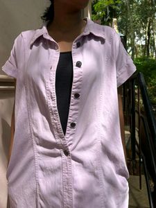 DENIM BUTTON DOWN DRESS|SHRUG/Zudio