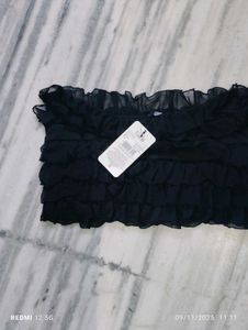 Ruffled Black Bandeau Top❤️‍🩹