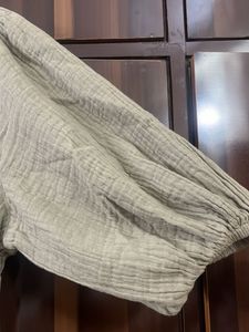 Chic Olive Green Peplum Top