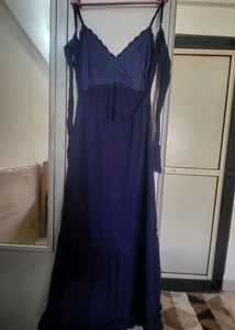 Boutique semi-backless crochet gown for party