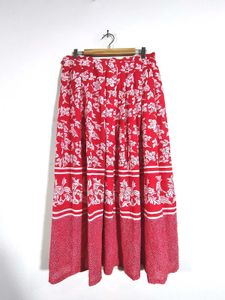Red Floral Print Skirt (Women&#39;s)