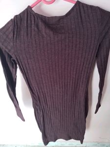 Burgundy Knit Midi Dress