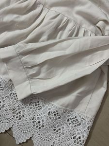 White Lace Trimmed Top