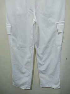 MHK Fashion White Cargo Pant Trousers