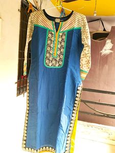 Offer!!! Blue Cotton Silk Dress