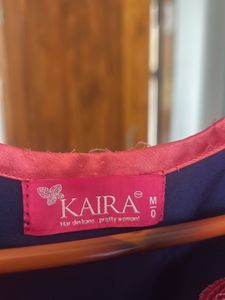 Kaira&#39;s Navy Blue Embroidered Tunic