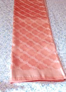 Elegant Peach Organza Silk Saree