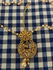 Gold &amp; Pearl Matha Patti Headpiece