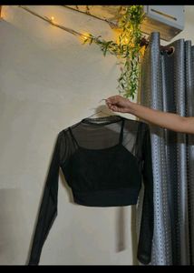 Padded Black Crop Top