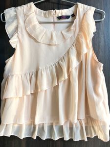 Ginger Ruffle Trim Sleeveless Blouse