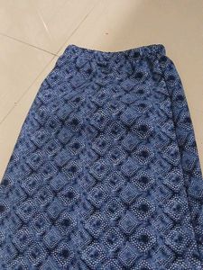 Blue Patterned Maxi Skirt