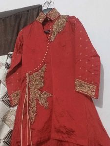 Elegant Red Embroidered Kurta Set