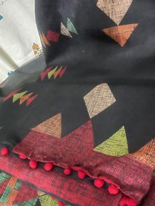 Black Gorgeous saree With blouse Piece