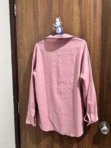 Pink Striped Oversized Shirt