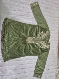 Green Embroidered Dress