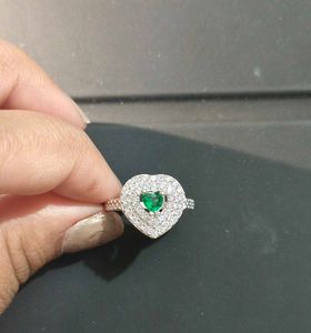 Heart shape pure silver ladies Ring