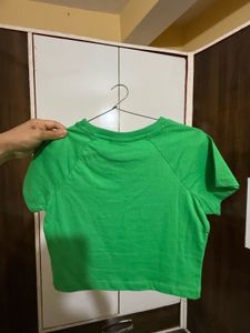 Bonkers Corner Green And Tan Crop Tee Combo